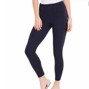 LYSSE Navy Blue Cropped Zip-Hem Stretch Pants